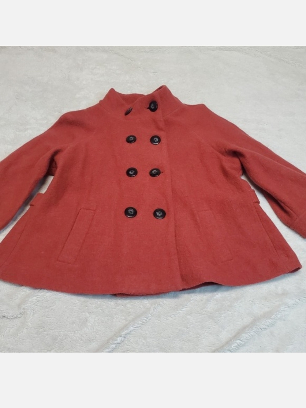 Chico Henna Burnt Red Wool Peacoat 2 Large Classic Gritty Boho Earthy Office